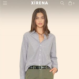 XiRENA Beau Blackboard Striped Shirt Size Large NWT!